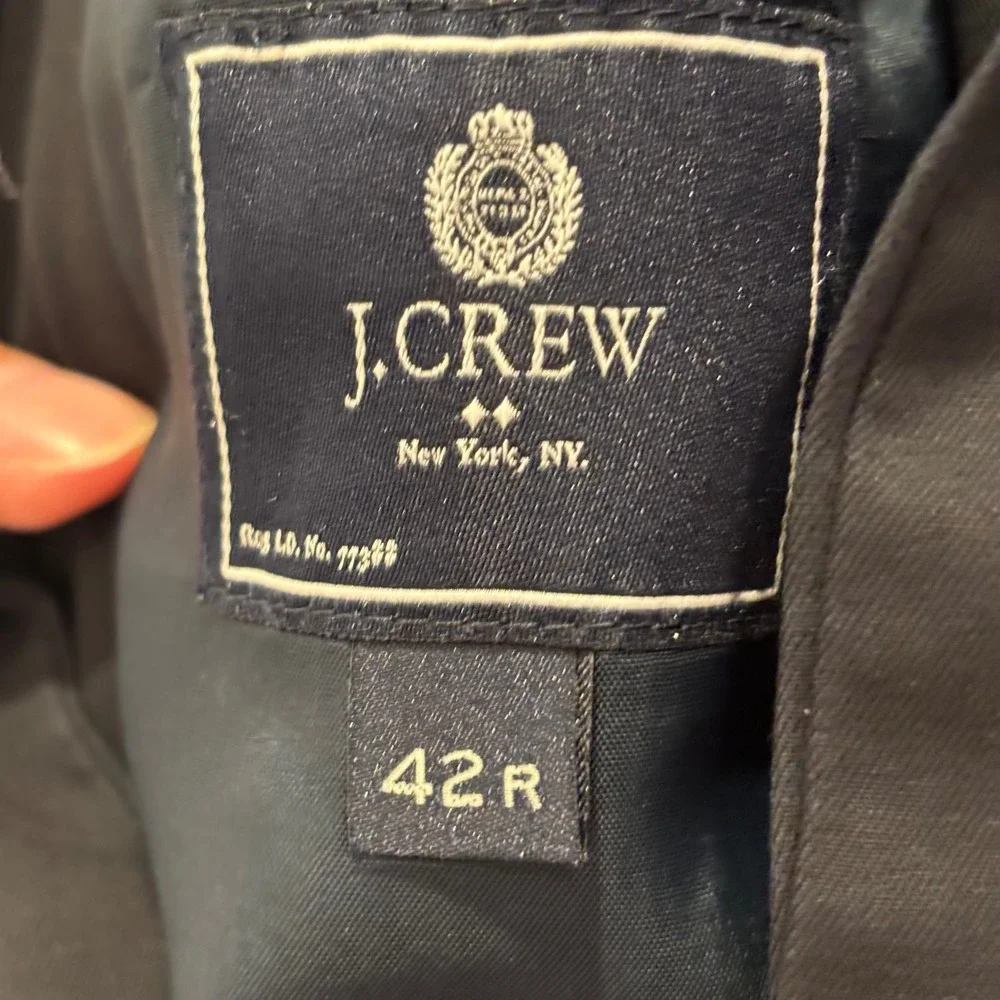 J. Crew Thompson Mens 42R Navy Blue Cotton Two Button Blazer Suit Jacket